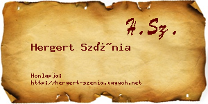 Hergert Szénia névjegykártya